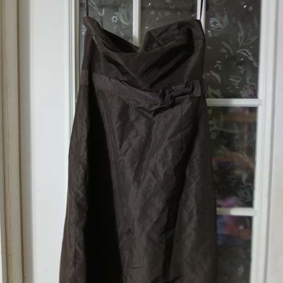 J CREW SPECIAL OCCASION DRESS BROWN Bow 8 PETITE Tube dress LINED SILK Y2k - Picture 14 of 15